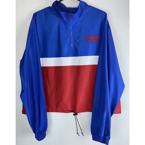 Netflix Official Merch 2XL Stranger Things LS 1/4 zip Red White Blue Cinched Btm